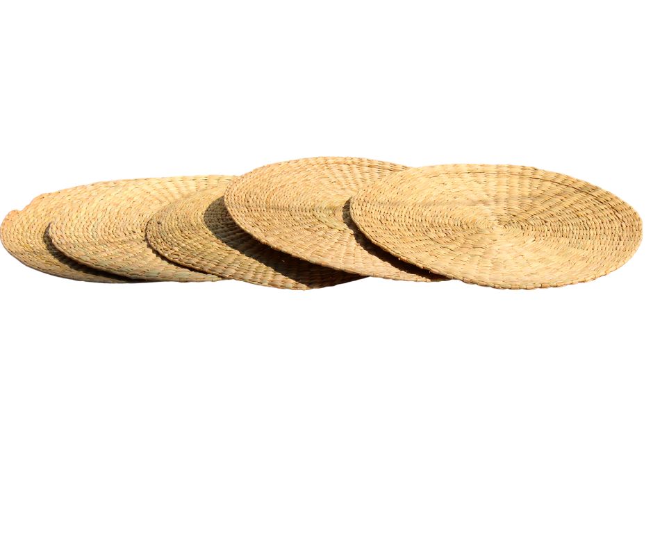 Hand woven round placemats